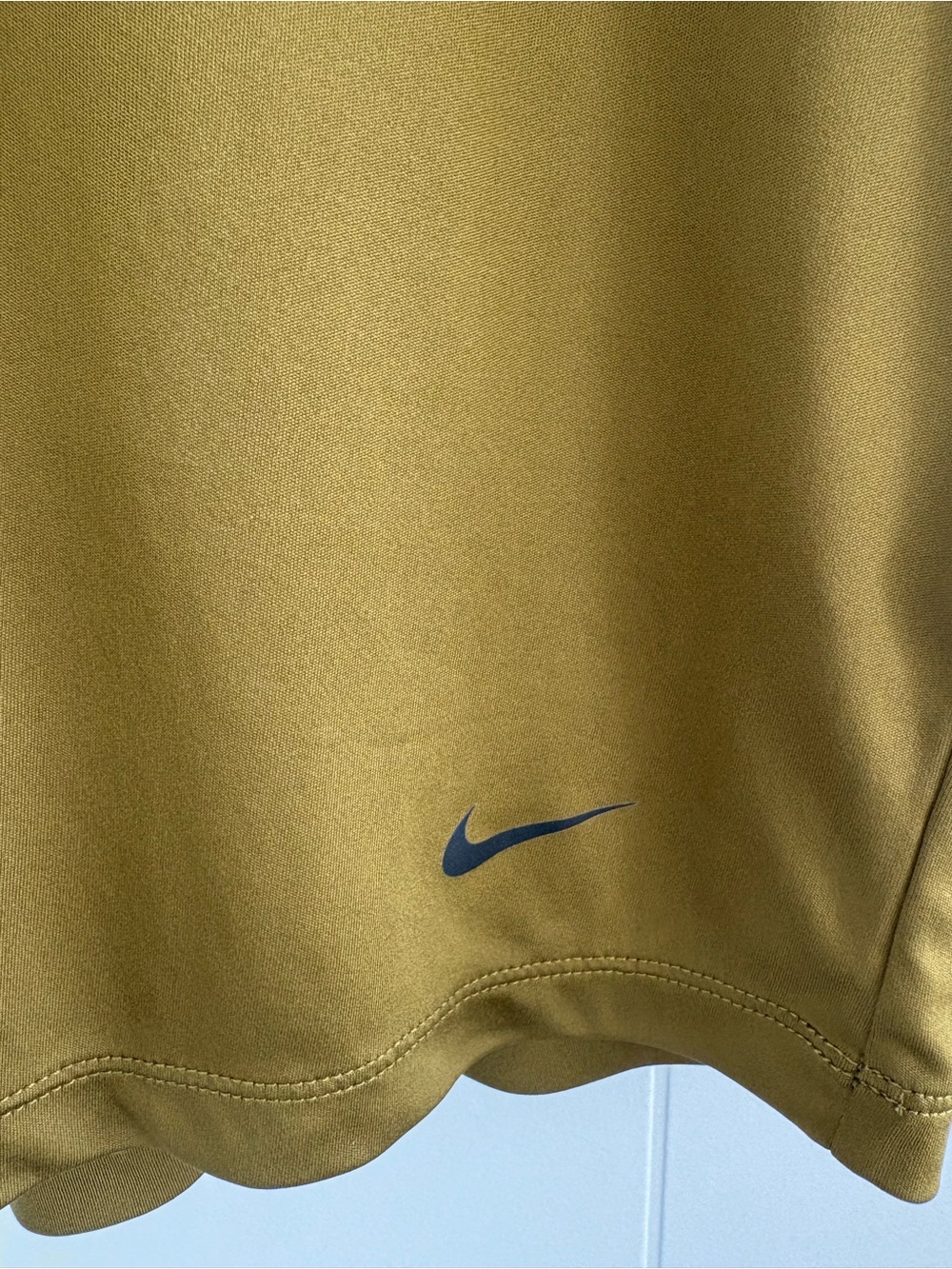 Nike Olive Green Women's Open-Back Performance Tee with Neon Yellow Straps - Picture 2 of 6